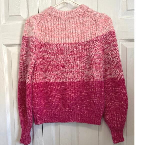 Banana Republic Pink Striped Merino Wool Alpaca Blend Crewneck Sweater XS - Picture 5 of 6